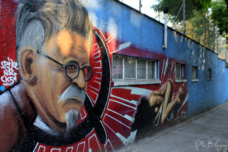 Mural ubicado a metros de la Casa de León Trotsky