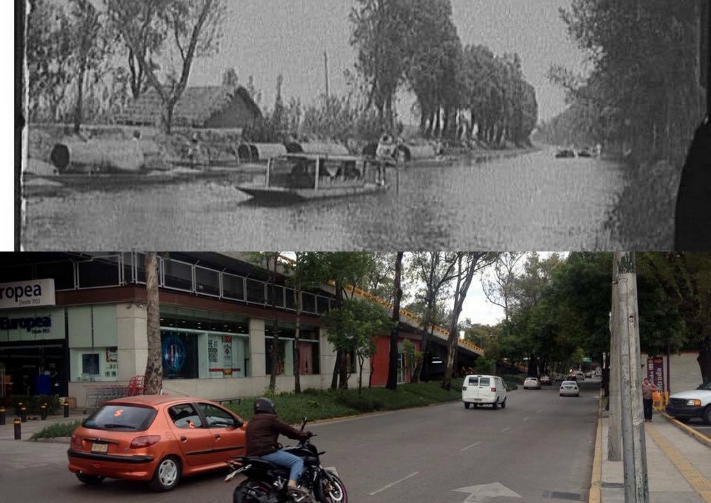 Río Churubusco hace 80 años y en la actualidad...