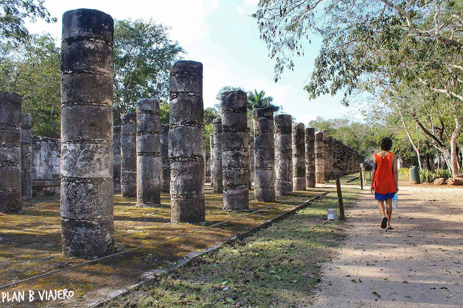 plan b viajero , Península de Yucatán en bici, chichen itza templo de los guerreros