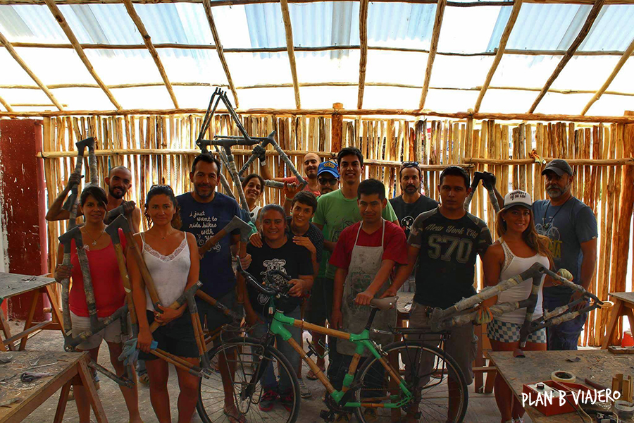 plan b viajero, taller de bicis de bambu en tulum , htm bamboocycles