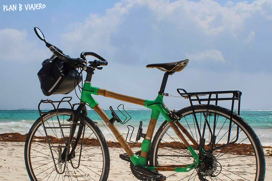 plan b viajero, viajar en bicicleta por donde empiezo, bici de bambú tulum